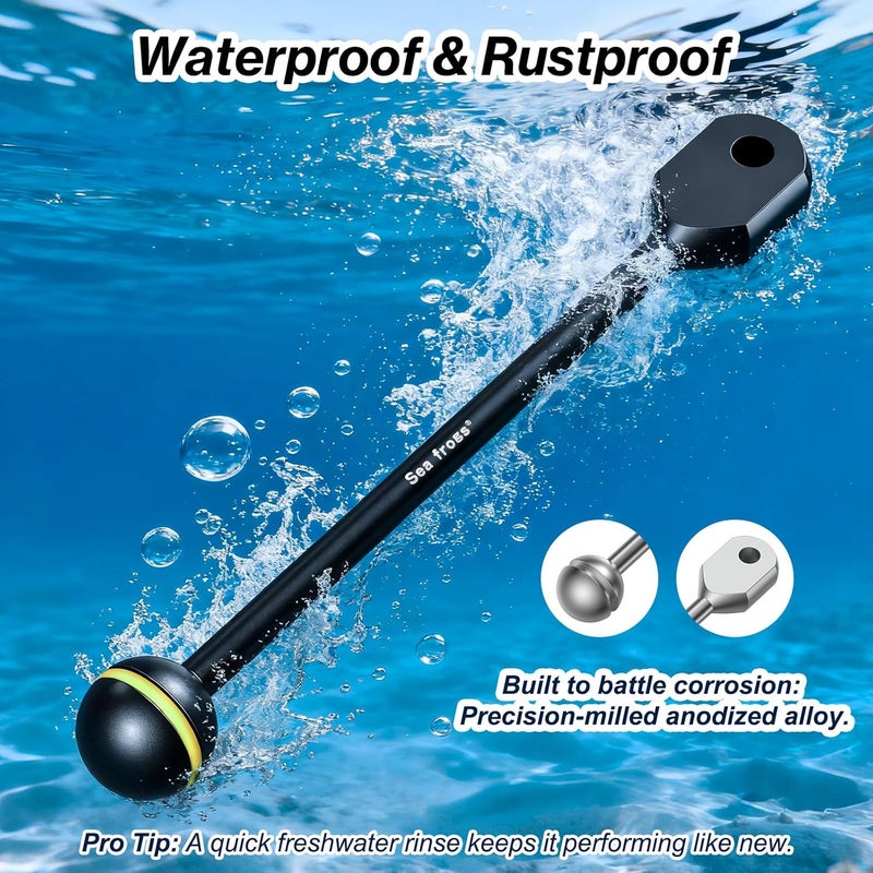 Seafrogs Ball Arm Ball to YS Mount Arm 2.0" Essential Diving Equipment Underwater Photography Gear Lighting System Aluminum Alloy Diving Equipment Accessory Lightweight Arms AM-3 - Image 4